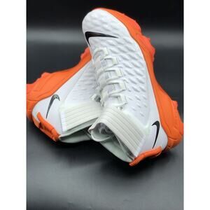 Nike Force Savage Pro 2 Shark White Orange Football Cleats BV5448-100 Mens Sz 14